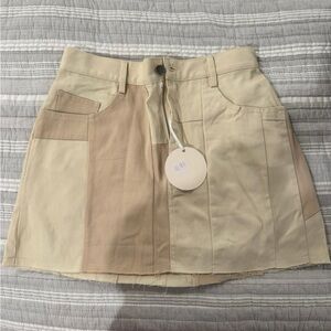 Stylish Tan Patchwork Skirt boutique